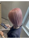 ペールピンク×裾カラーブラック