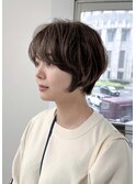 30代40代50代ショートウルフボブネビージュ小顔ワンレン韓国
