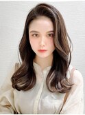 イメチェン/後れ毛が可愛い顔周りレイヤー/美髪アッシュベージュ