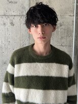 束感ソフトツイストパーマツーブロックマッシュ