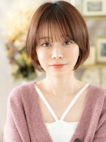 カバーヘア イヴ 戸頭店(COVER HAIR EVE)&nbsp;ツヤ感ミルクティーピンク小顔丸みショートTc3戸頭20代30代40代