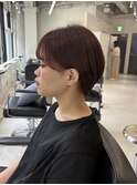 マッシュショート×オレンジベージュ