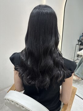 ジーナ 博多筑紫口(Zina) 地毛風ブルーブラック×ゆるふわ巻き【福田れん】