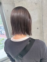 エウペ 渋谷(WEUPE)&nbsp;斜めバング/グレージュカラー/デザインカラー/シルキーベージュ
