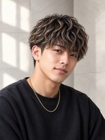 ORO MEN'S 緑地公園【オーロ/メンズ/眉毛/アイブロウ/メンズカット/メンズパーマ】&nbsp;【シャドウパーマ】ハイライト韓国風マッシュ