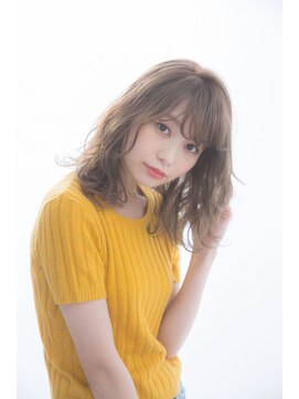 ガーデントウキョウ(GARDEN Tokyo) 小顔斜めバング＆厚めバングのマーメイドアッシュハニーヘア