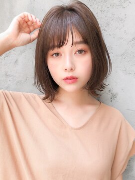 キリ 表参道(kyli) ボブルフ大人かわいいピンクベージュ薄めバングくびれモテ髪