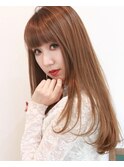 髪質改善縮毛矯正×冬カラー×ミルクティアッシュ×前髪パッツン