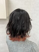 イイカンジヘア(iikanji hair)&nbsp;【iikanji hair】ミディアムボブ×コーラルピンク裾カラー