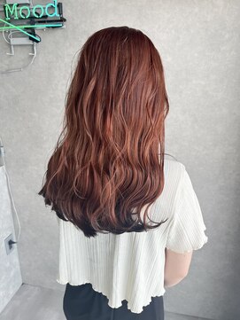 ムード タテマチ(mood tatemachi) 裾カラー/テールカラー／オレンジ　波巻き