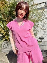 銀座　cheri 透明感ブラウン×くびれボブ