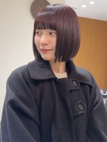 ヤイエ 青山店(yiye) 切りっぱなしボブ/ミニボブ/ワンレンボブ/レッドブラウン/赤髪