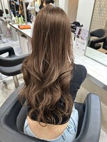 前髪あり髪質改善姫カットセミディカールシアーカラー縮毛矯正