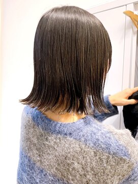 セイドット リー(Say. Ree) say.切りっぱなしボブ外ハネボブブリーチなしグレージュショート