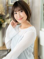 カバーヘア ブリス 志木南口駅前店(COVER HAIR bliss)&nbsp;黒髪アースカラーナチュラル丸みマッシュボブa北浦和30代40代