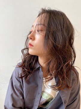 ガーデン 銀座(GARDEN) デジタルパーマ　チェリーブラウン　イメチェン　伸ばしかけヘア