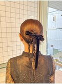 リボン ヘアセット ヘアアレンジ カチモリ