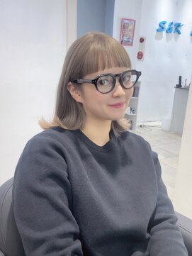 エスアンドケー 下通店(S&K) オン眉bob/グレージュ