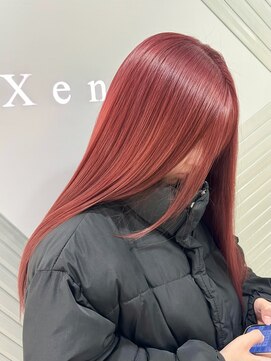 ジーナリア(Xena ria) ワインレッド/ケアブリーチ/ロング