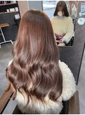 ブリーチなしのベージュカラー