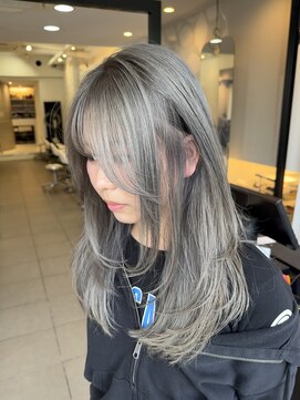 インデックスヘアー 錦糸町店(in'dex hair) 髪質改善グレージュカラーカーキベージュレイヤーロング錦糸町