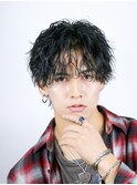 シャドウパーマ波巻きパーマツーブロック無造作マッシュ