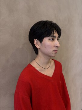 トゥルー 渋谷(TRUE) センターパート/ストレートパーマ/メンズカット/渋谷