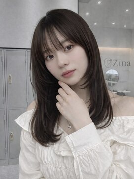 ジーナ 京都河原町(Zina) セミロング レイヤーカット＊韓国ヘア＊【Zina 京都河原町 真鍋