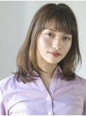【emu井上信洋】透明感オリーブベージュとミディアムレイヤー