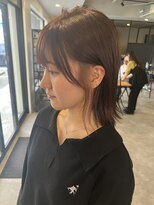 ナンバー(number+)&nbsp;抜け感ボブ×スモーキーピンクイヤリングカラー