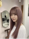 グレージュショート裾カラーベリーショートラベンダーグレージュ