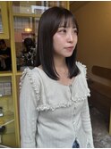 〈浅草 半個室〉オリーブブラウン×ミディアムストレート