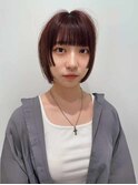 ボブウルフ切りっぱなし姫カット艶髪グレージュバニラベージュ