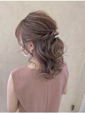 ドレスヘア☆ねじりハーフアップ☆結婚式　二次会