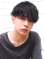 アルファ 新宿(alpha)&nbsp;サーフカール/ 刈り上げセンターパート/ブルーブラック[新宿駅]