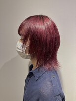 ネオヘアー 曳舟店(NEO Hair)&nbsp;カシスレッド/ウルフカット/ダブルカラー/ブリーチ/曳舟