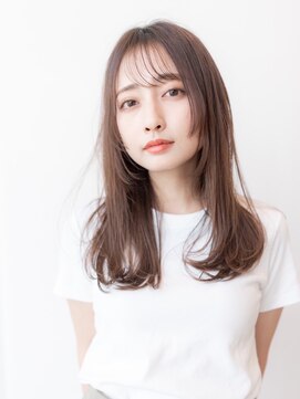 メゾンバイハバナ(maison by HAVANA) 20代30代大人かわいい斜めバングデザインカラーシルキーベージュ