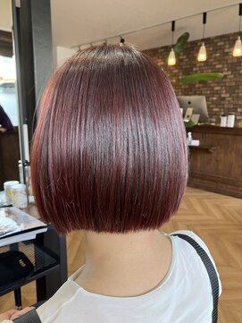 フラクト(FLact) ミニボブ_チェリーレッド_切りっぱなしボブ