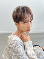 ヴェイン 渋谷(vain)&nbsp;くびレイヤー前髪パーマグレーベージュレイヤーボブショート