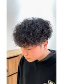 プードルパーママッシュツーブロックメンズパーマ刈り上げ