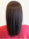 20代30代40代髪質改善カラー艶感セミロングショコラアッシュ