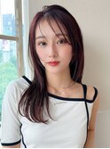 ★小顔前髪ワンカールレイヤーカット黒髪ネビージュボブルフ
