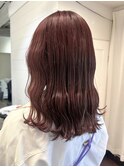 【白石】艶感ピンクブラウン/ブリーチなしカラー/暖色カラー
