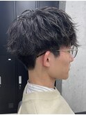 ハイトーンカラー/マッシュパーマ/アースカラー/men's/
