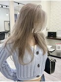 バレイヤージュコントラストハイライトミルクティーベージュ