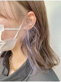 20代３０代透明感抜群！可愛いインナーカラーラベンダーベージュ
