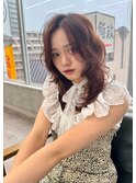 韓国風レイヤーカット×ピンクブラウン