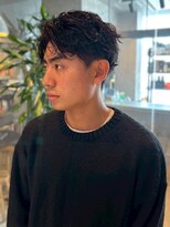 メンズサロン ブロック(Men's Salon bloc)&nbsp;ツイストパーマ 束感 アップバング ツーブロック 眉毛カット