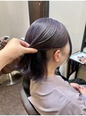 ツーブロックボブ×ホワイトパープル/ハイトーンカラー