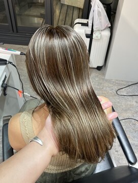 ブレンド 渋谷(BLend) ホワイトグレージュミニウルフデジタルパーマチェリーブラウン